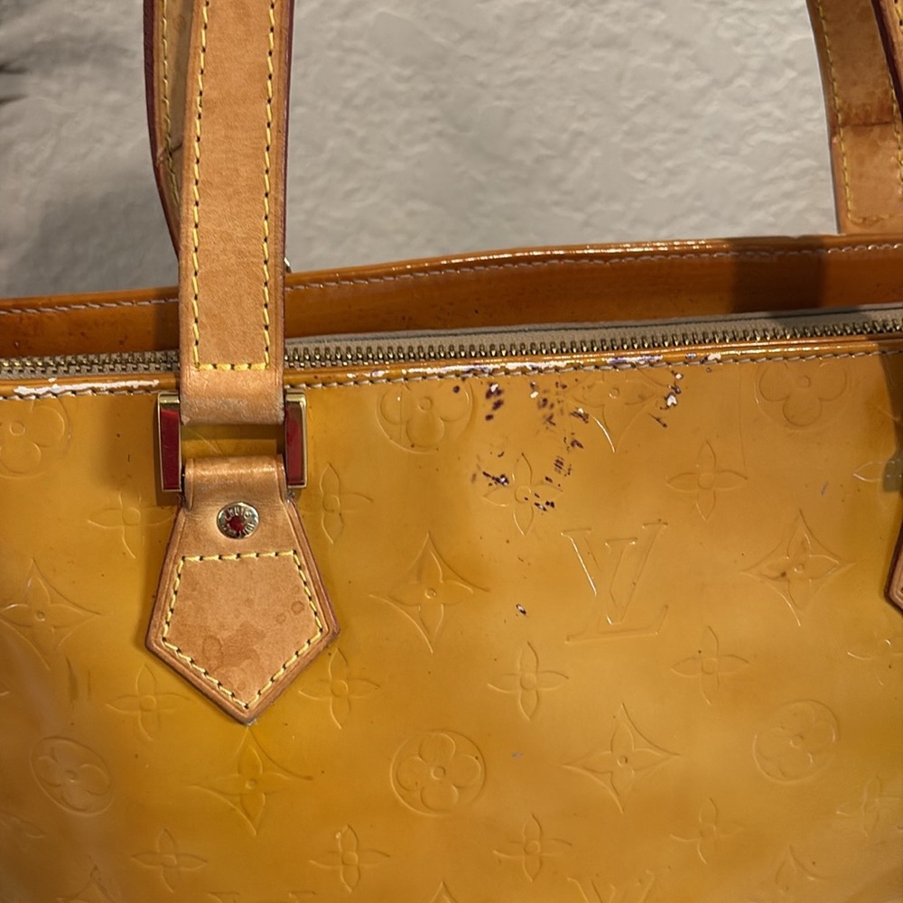 Louis Vuitton Mustard Patent Leather Tote - Picture 3 of 14